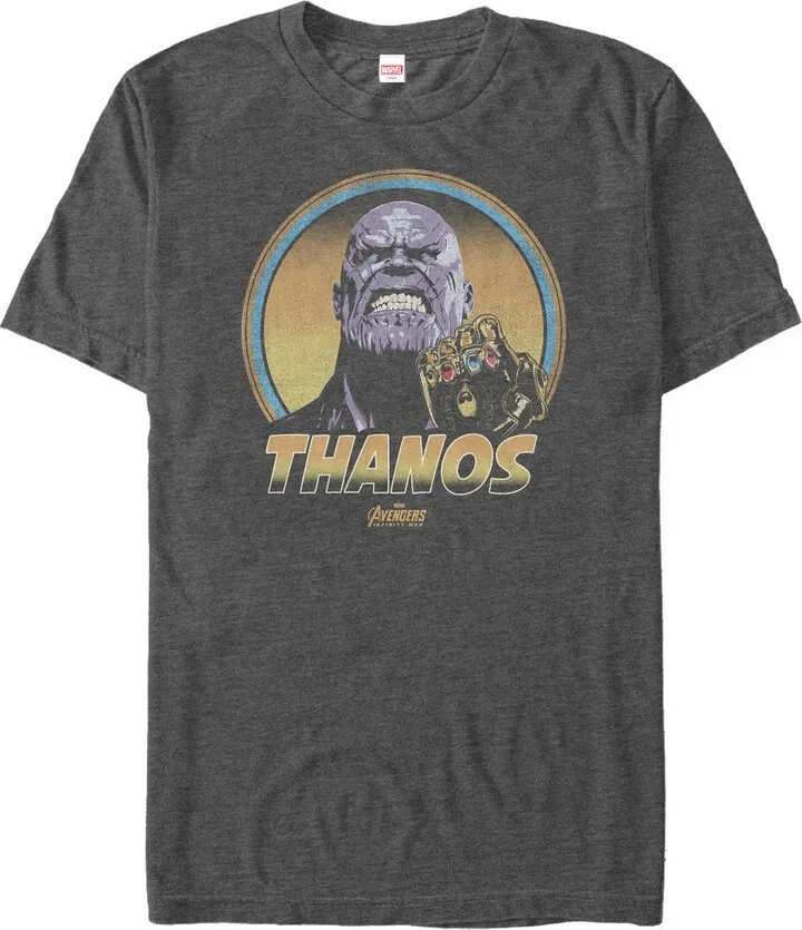 Men's Marvel Avengers: Infinity War Thanos Retro T-Shirt - Charcoal Heather - Large