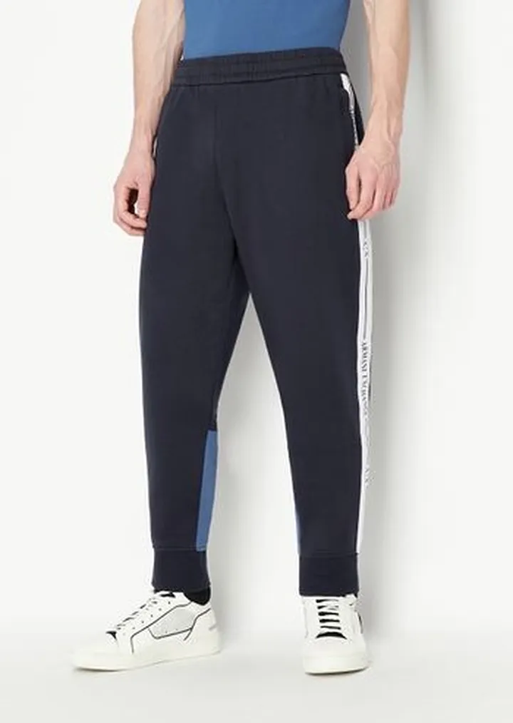 Organic cotton blend logo tape jogger sweatpants