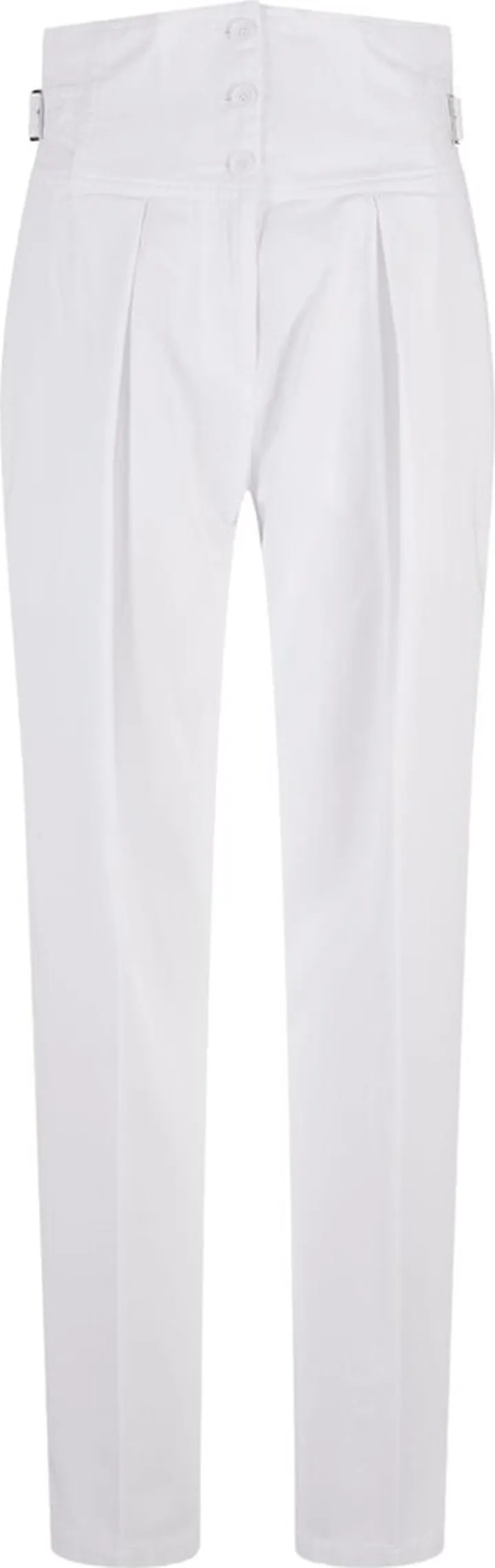 White High Waisted Carrot Trousers