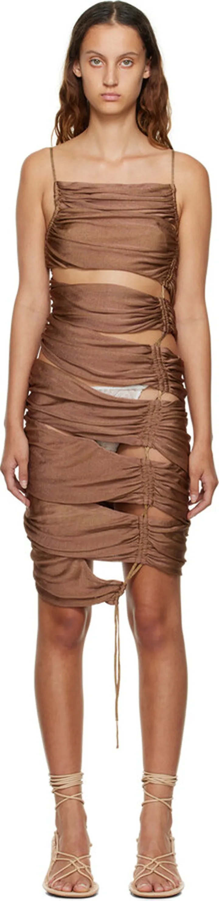 Isa Boulder SSENSE Exclusive Brown Minidress