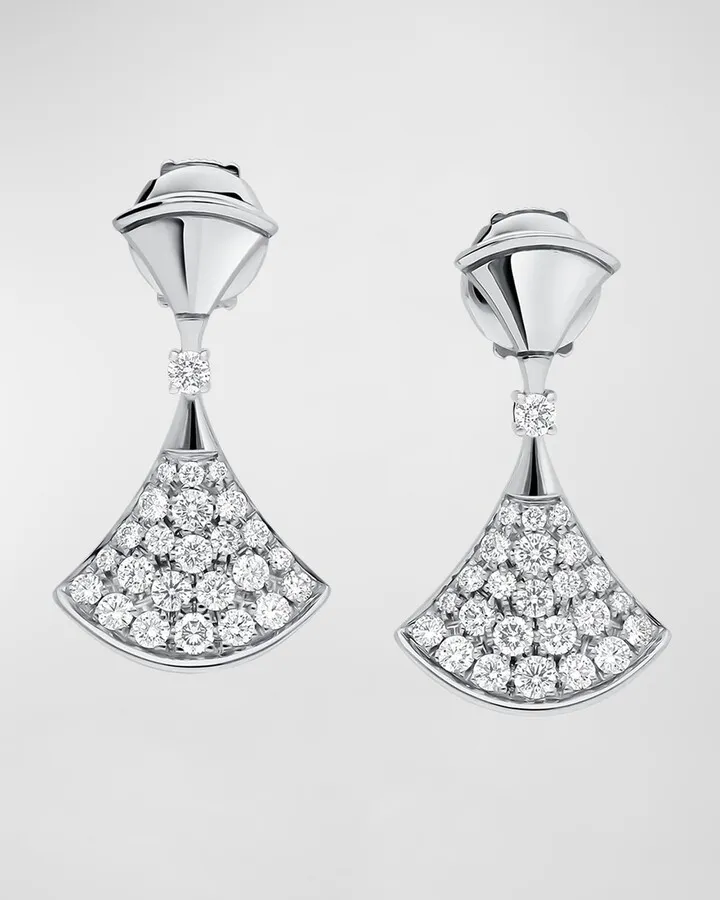 Divas' Dream 18k White Gold Diamond Drop Earrings
