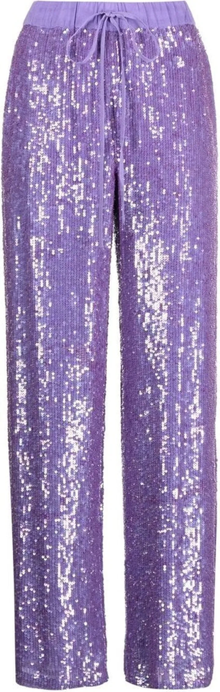 Sequin-Embellished Straight-Leg Trousers