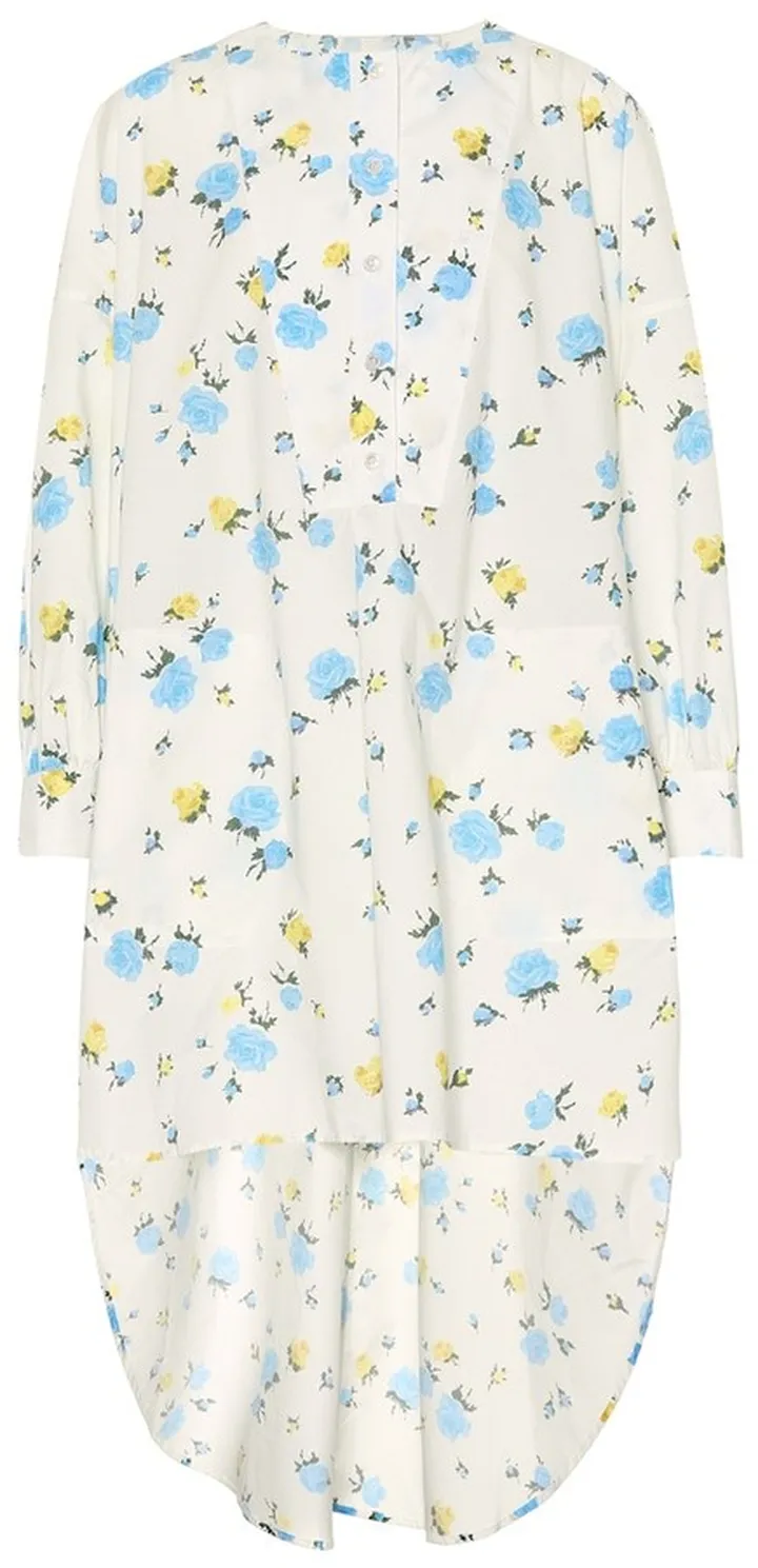 Asymmetric floral cotton dress