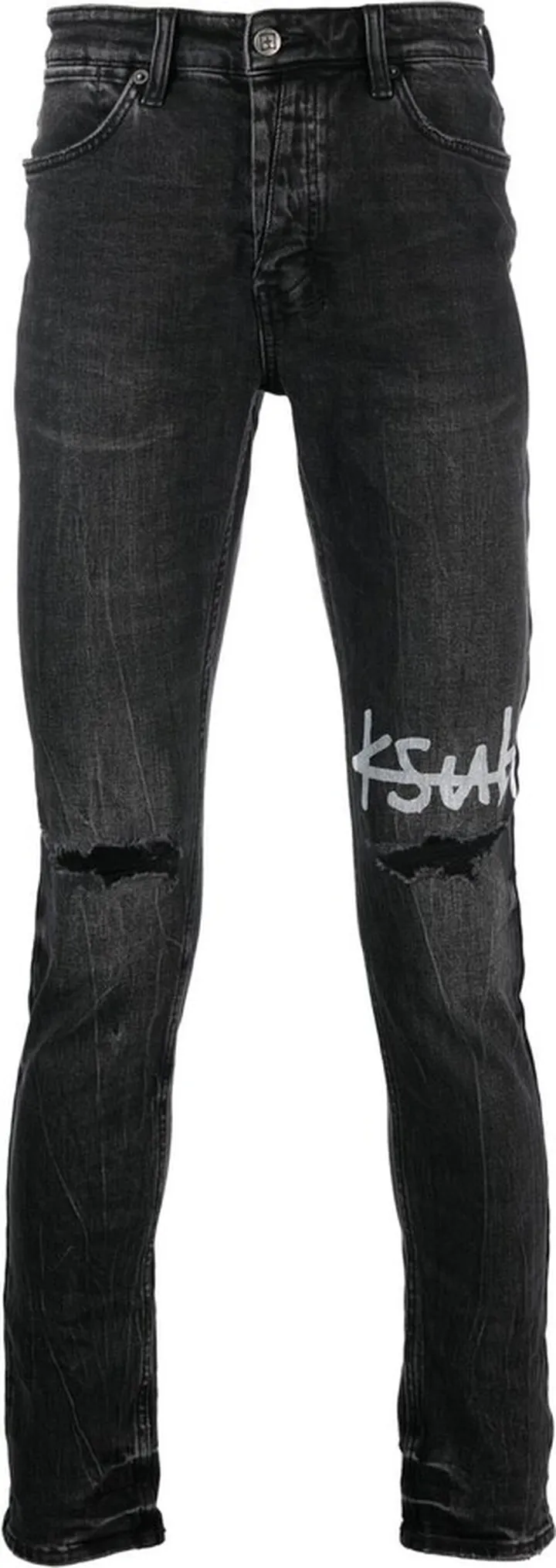 Knee-Logo Skinny Jeans