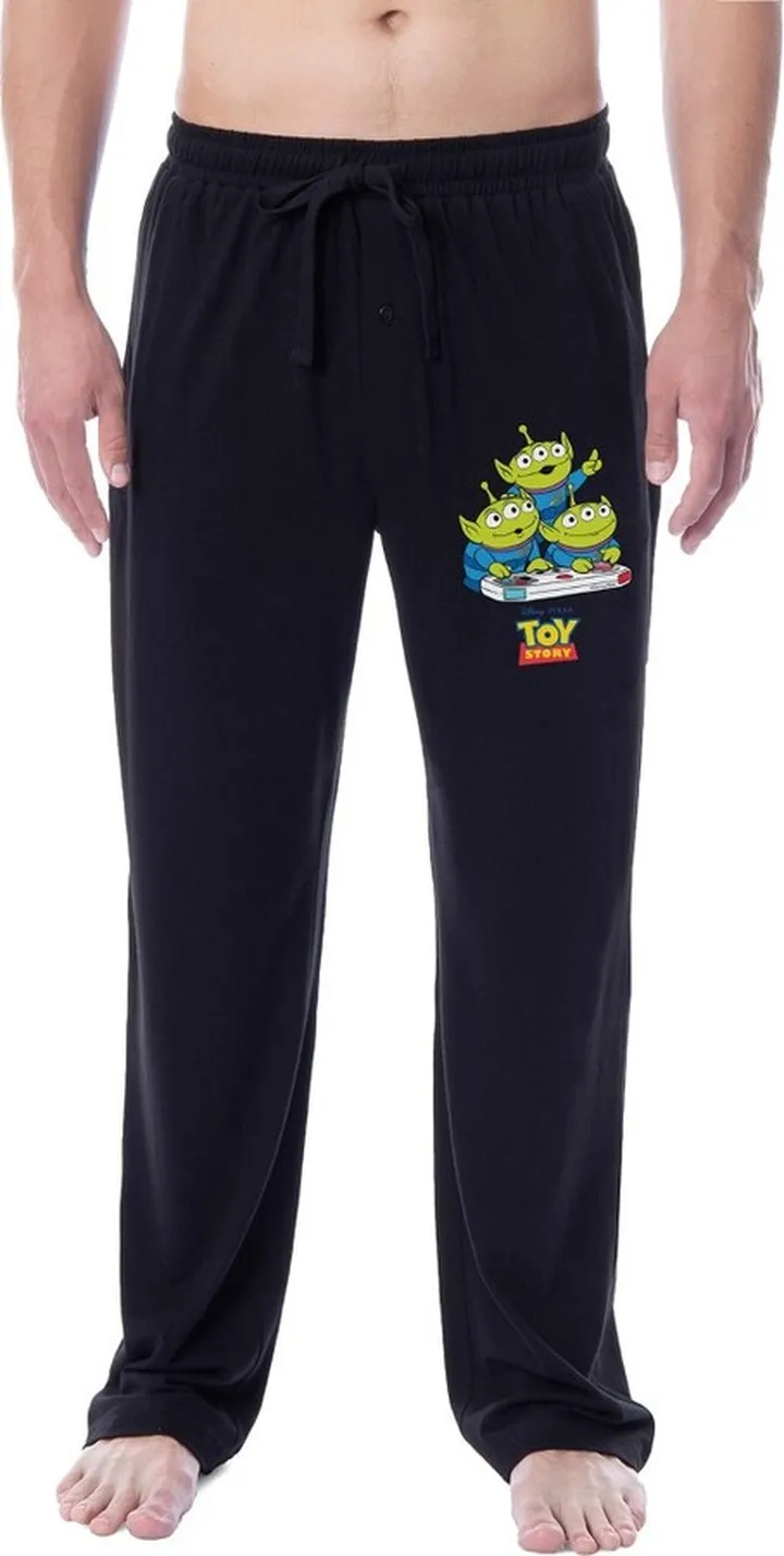 Disney Mens' Toy Story Movie Alien Character Sleep Pajama Pants (X-Large) Black