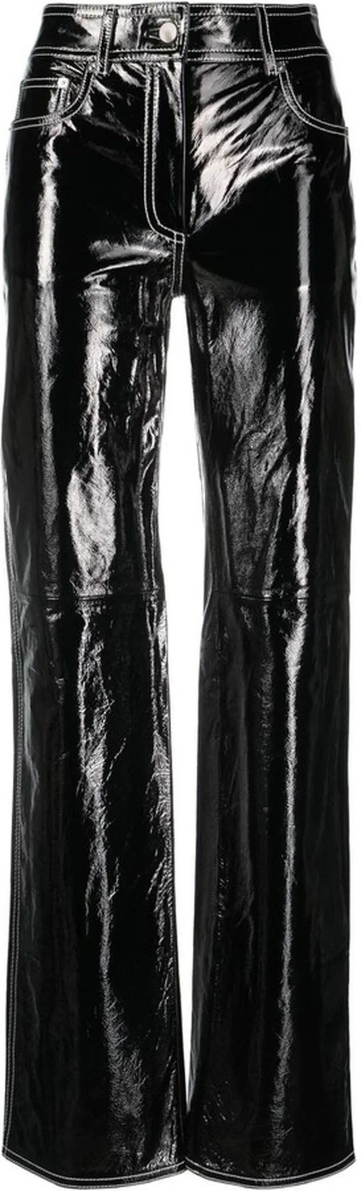 High-Shine Straight-Leg Trousers