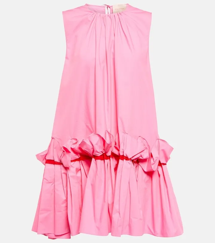 Jura ruffle-trimmed cotton minidress