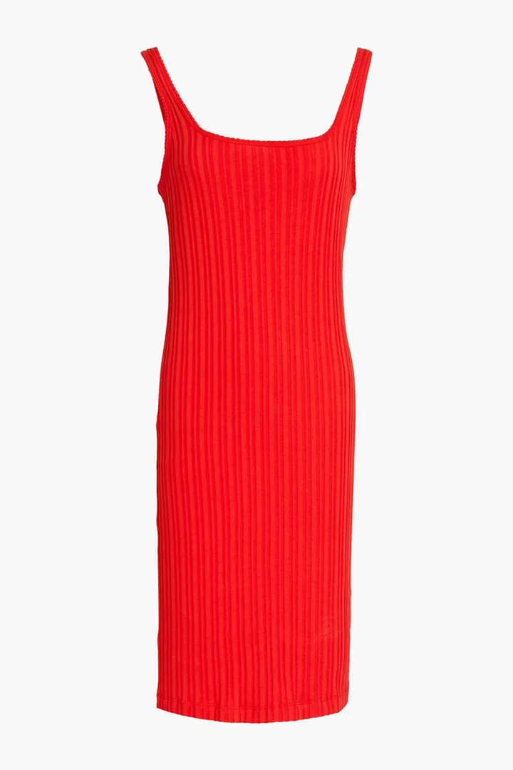 Ribbed cotton mini dress