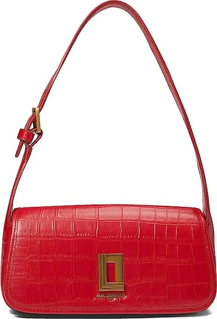 Karl Lagerfeld Paris Lyon Shoulder (Crimson) Handbags