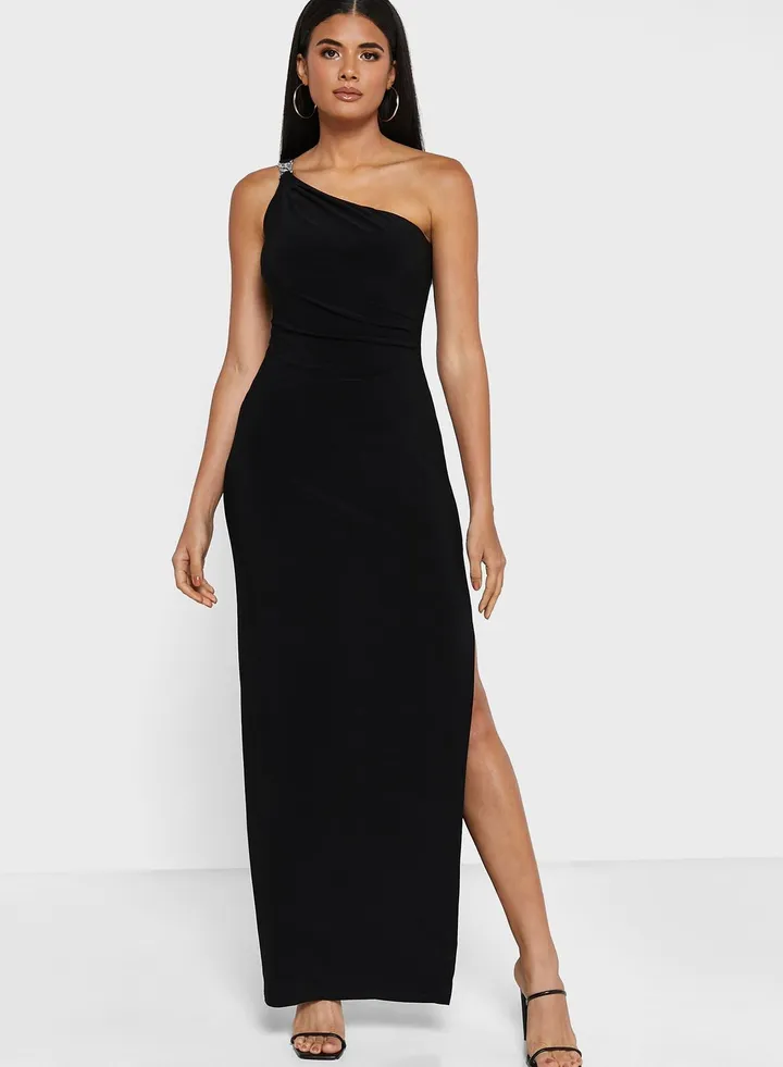 One Shoulder Knitted Dress