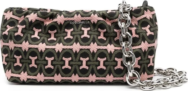 Patterned-Jacquard Crossbody Bag