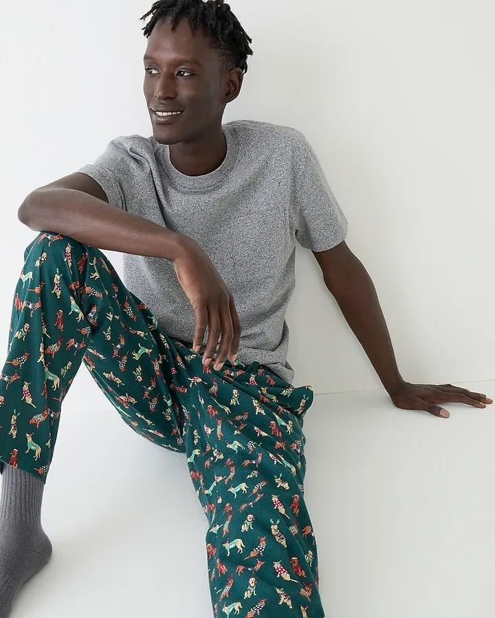 Flannel pajama pant in print