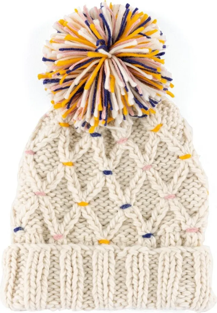 Shiraleah Lisle Black Speckled Beanie with Pom