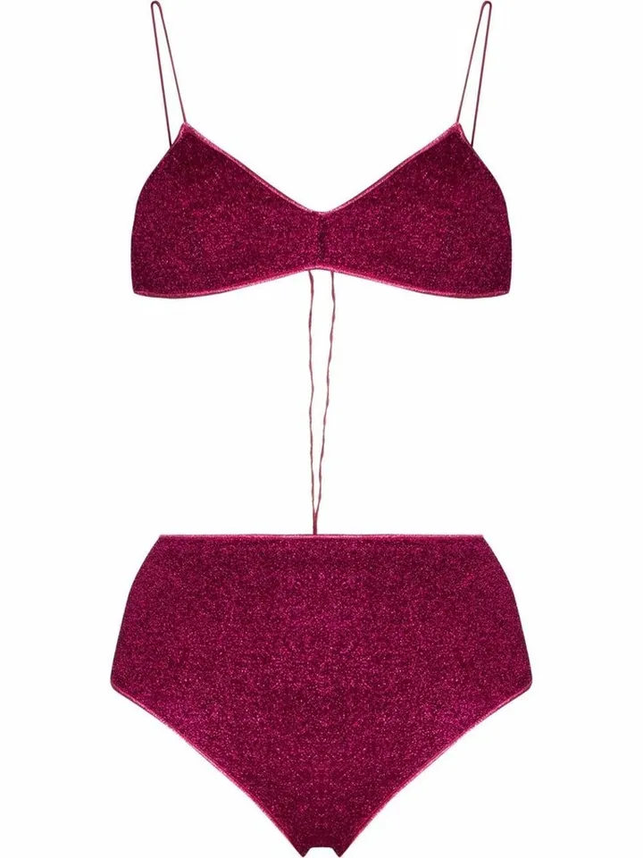Lumière lurex high-waisted bikini set