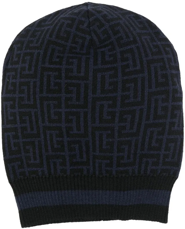 Monogram-Print Merino Beanie