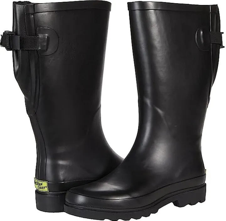 Western Chief Waterproof Printed Wide Calf Rain Boot (Black) Women's Boots