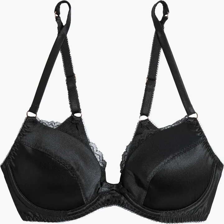 Felinda lace-trimmed stretch-silk satin push-up bra