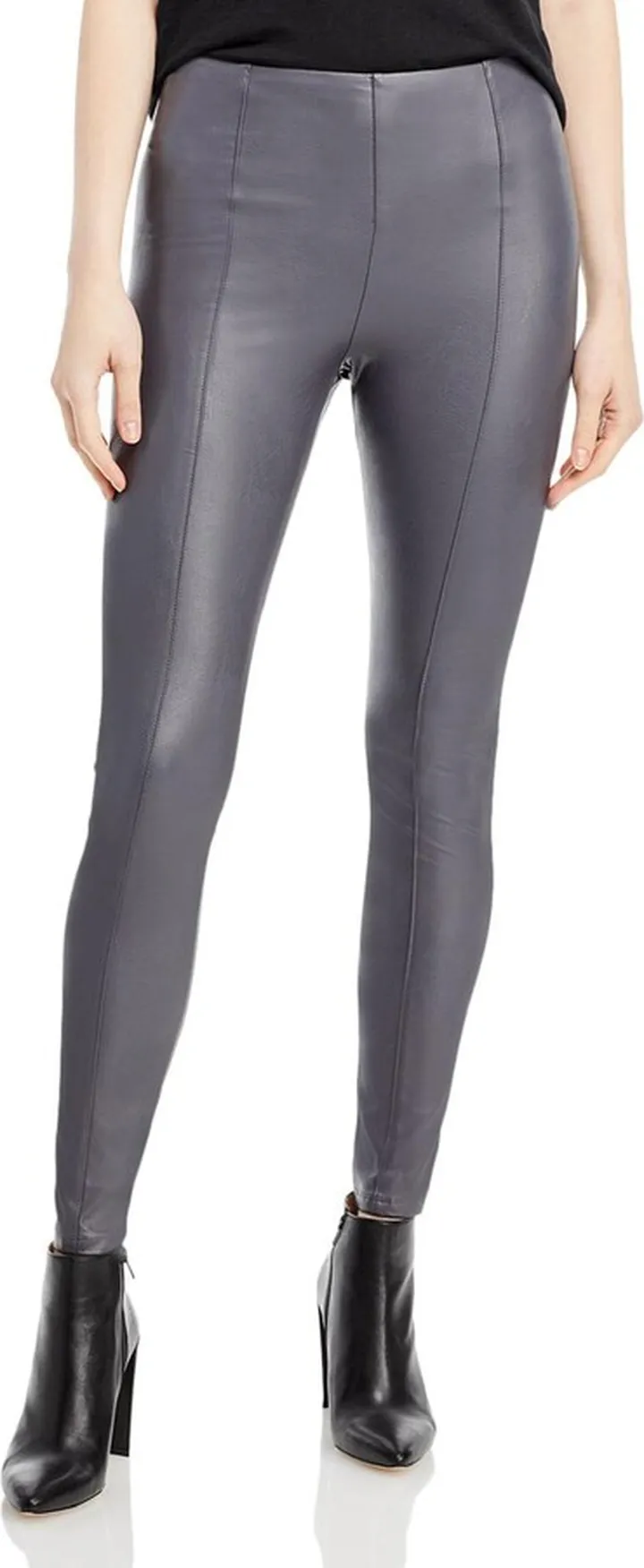 Womens Vegan Leather High Waist Leggings
