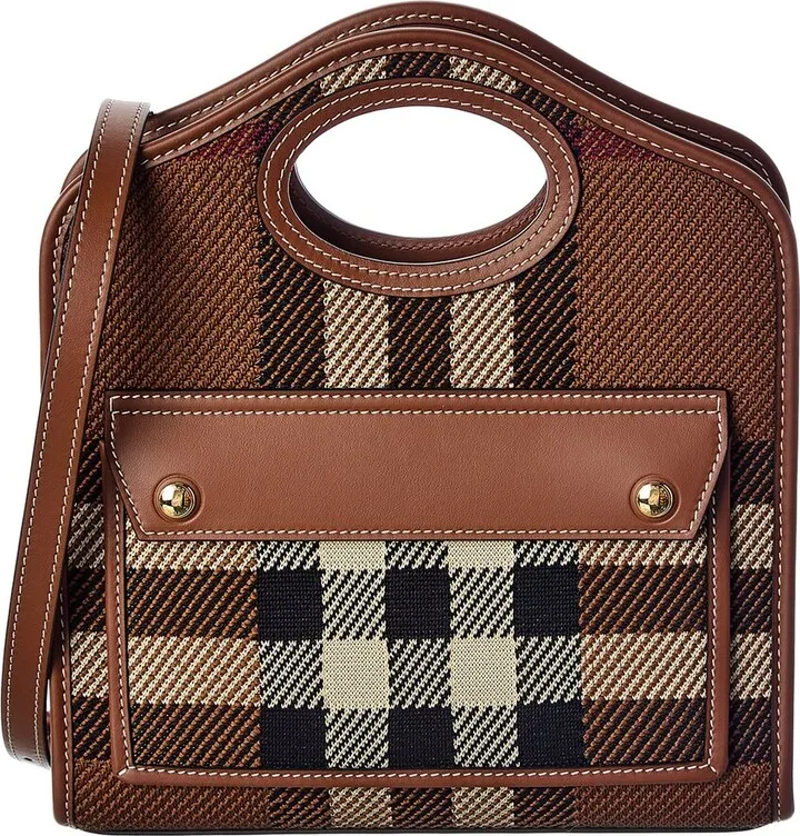 Burberry Mini Vintage Check & Leather Pocket Bag