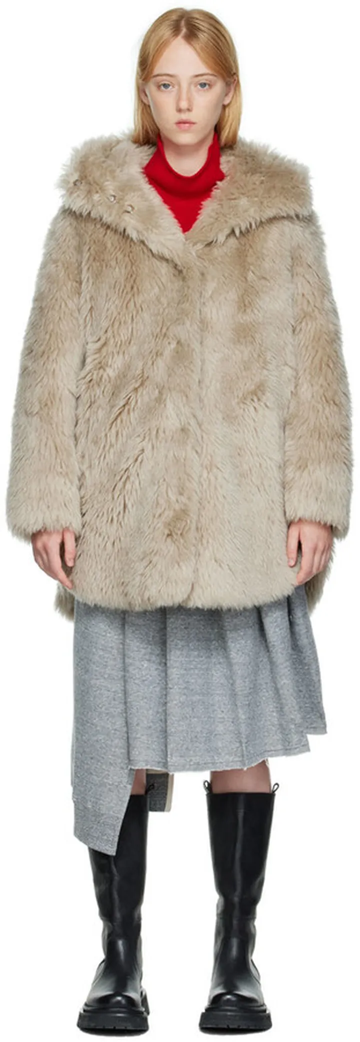 Yves Salomon - Meteo Beige Wool Coat