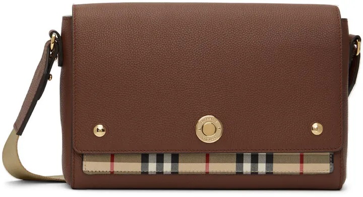 Burberry Tan Vintage Check Note Crossbody Bag