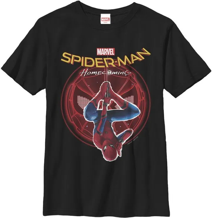 Boy's Marvel Spider-Man: Homecoming Upside Down T-Shirt - Black - X Small