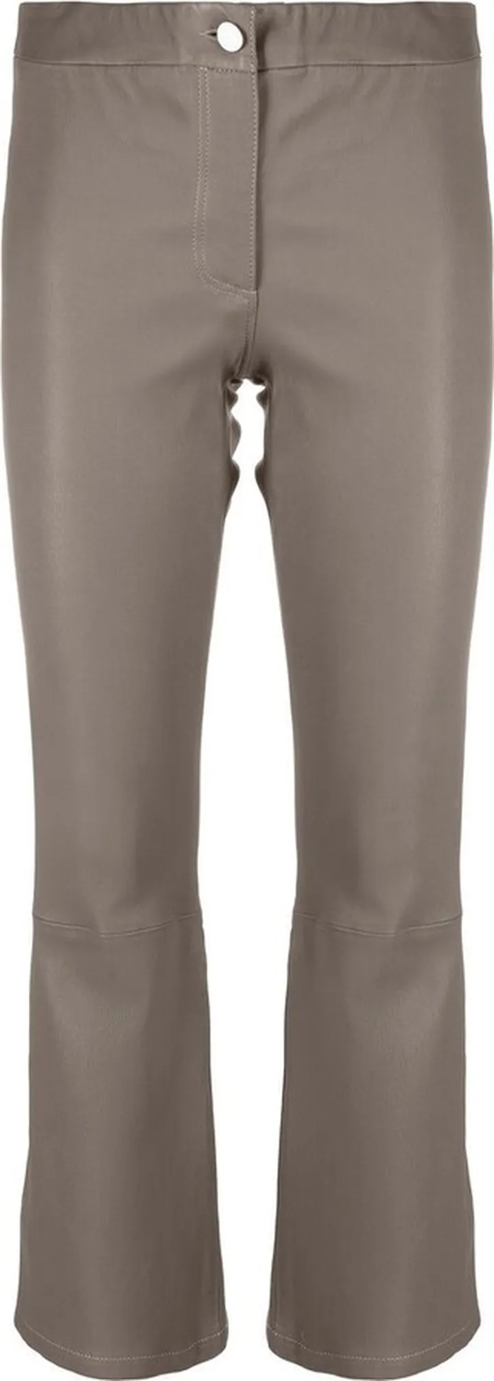 Mid-Rise Flared Leather Trousers