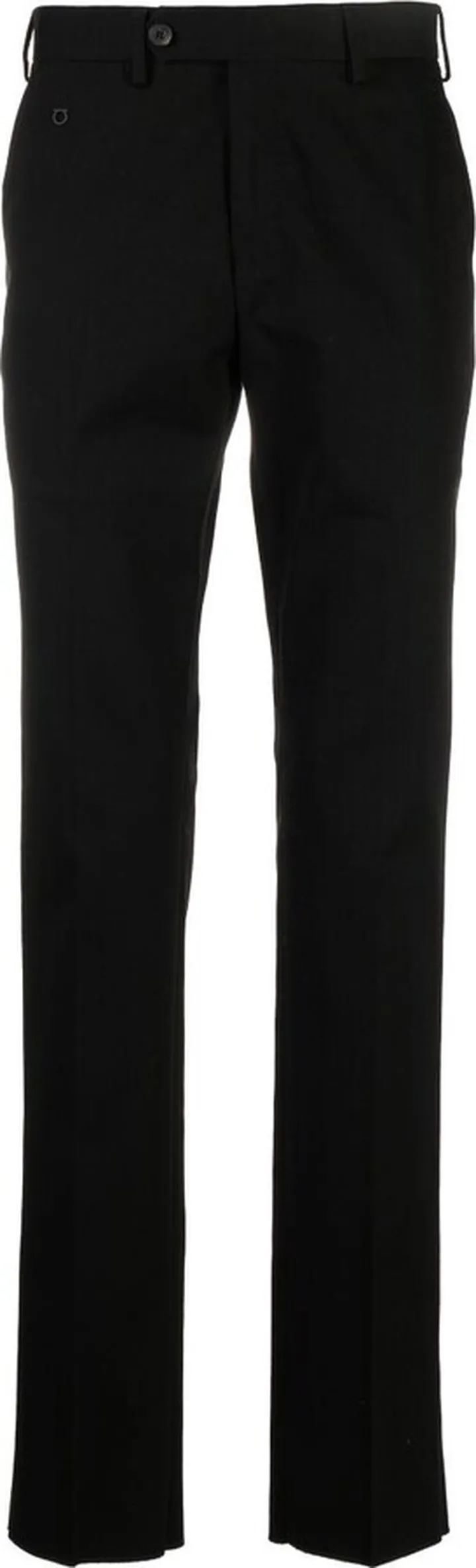 Black Straight-Leg Cotton Trousers