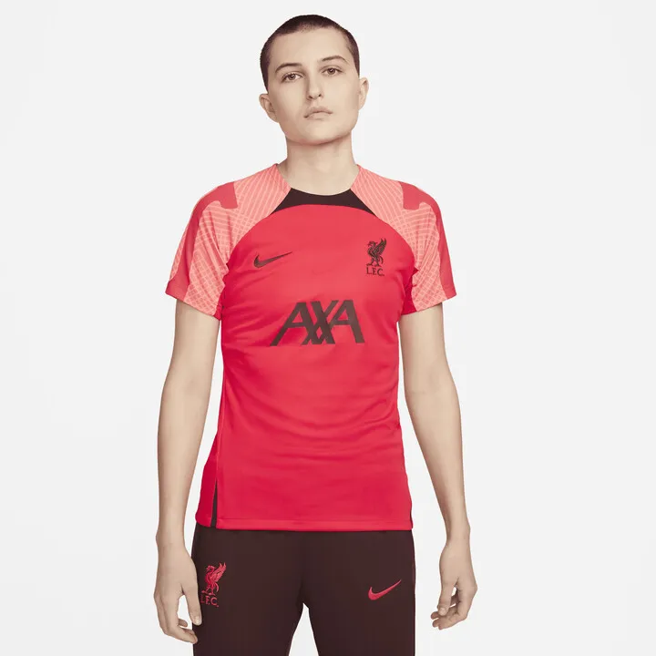 Liverpool FC Strike Nike Women's Dri-FIT Short-Sleeve Soccer Top in Red