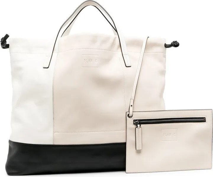 Colour-Block Panelled Tote Bag