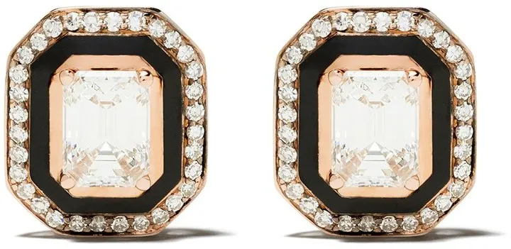 18kt rose gold diamond Mina earrings