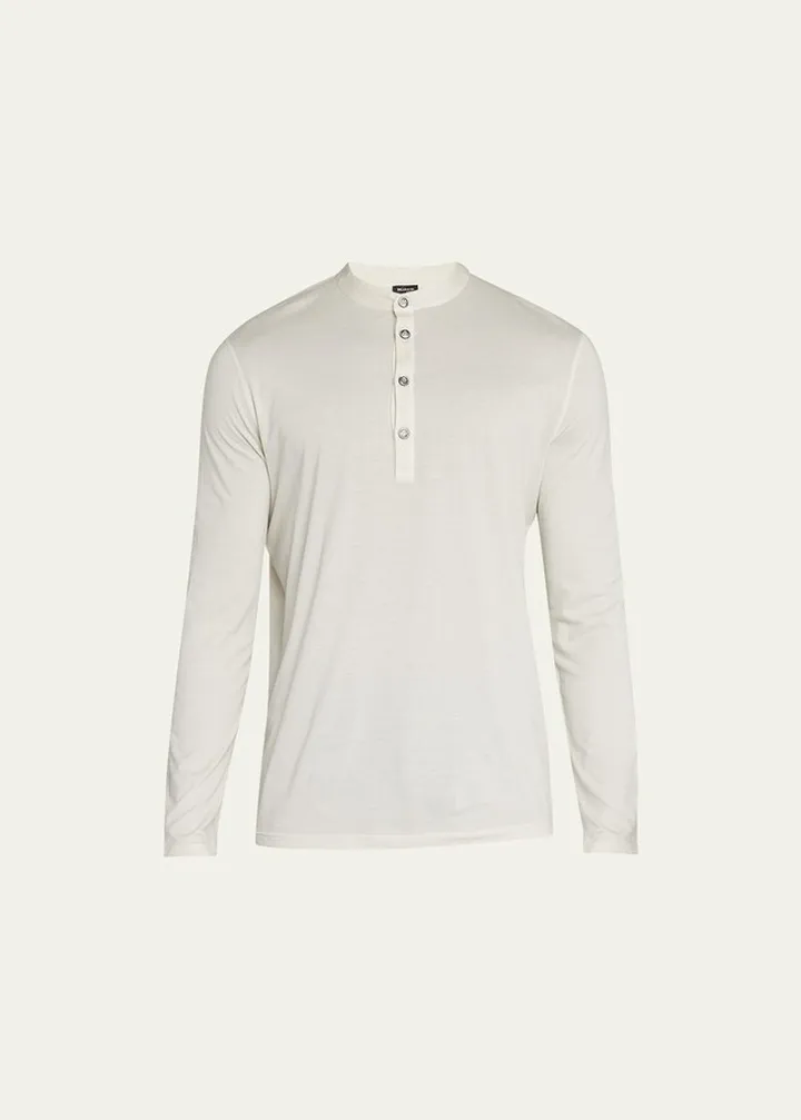 Men's Cotton-Cashmere Henley T-Shirt