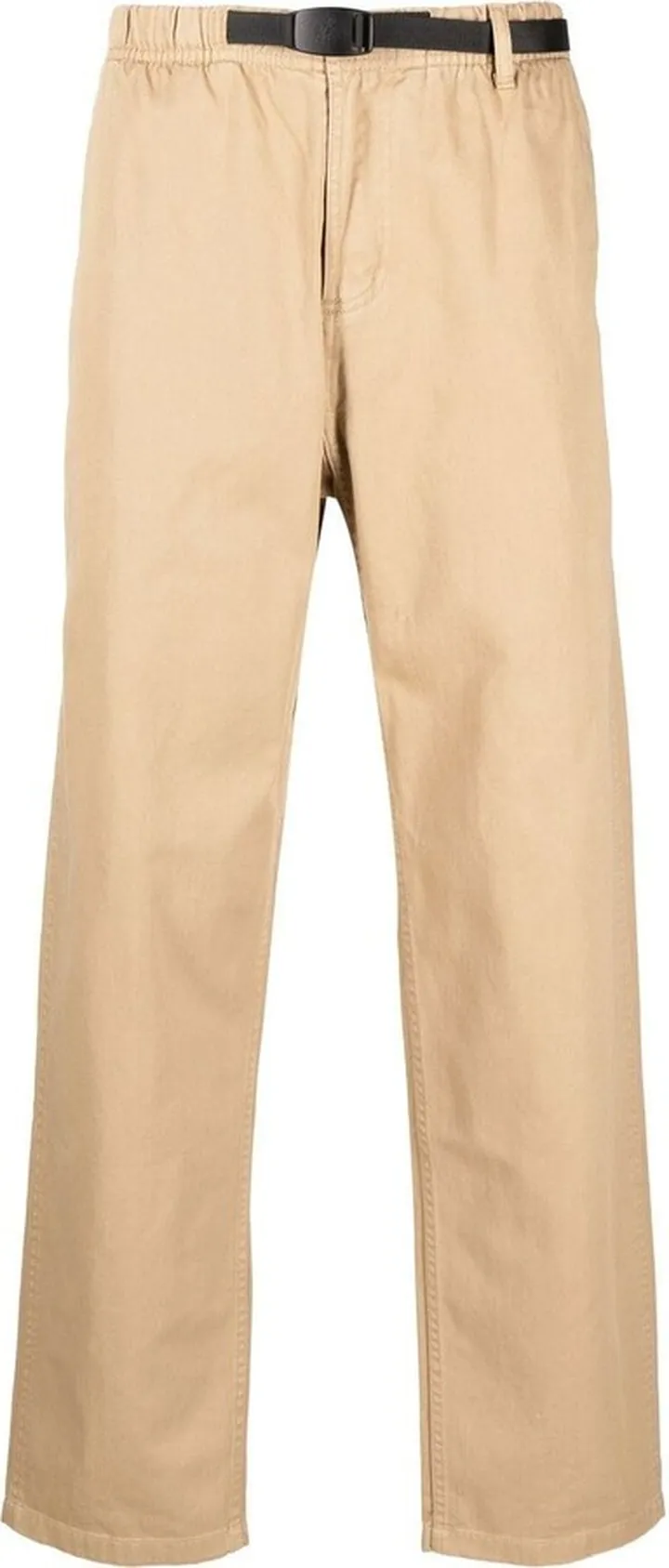 Belted-Waist Straight-Leg Trousers