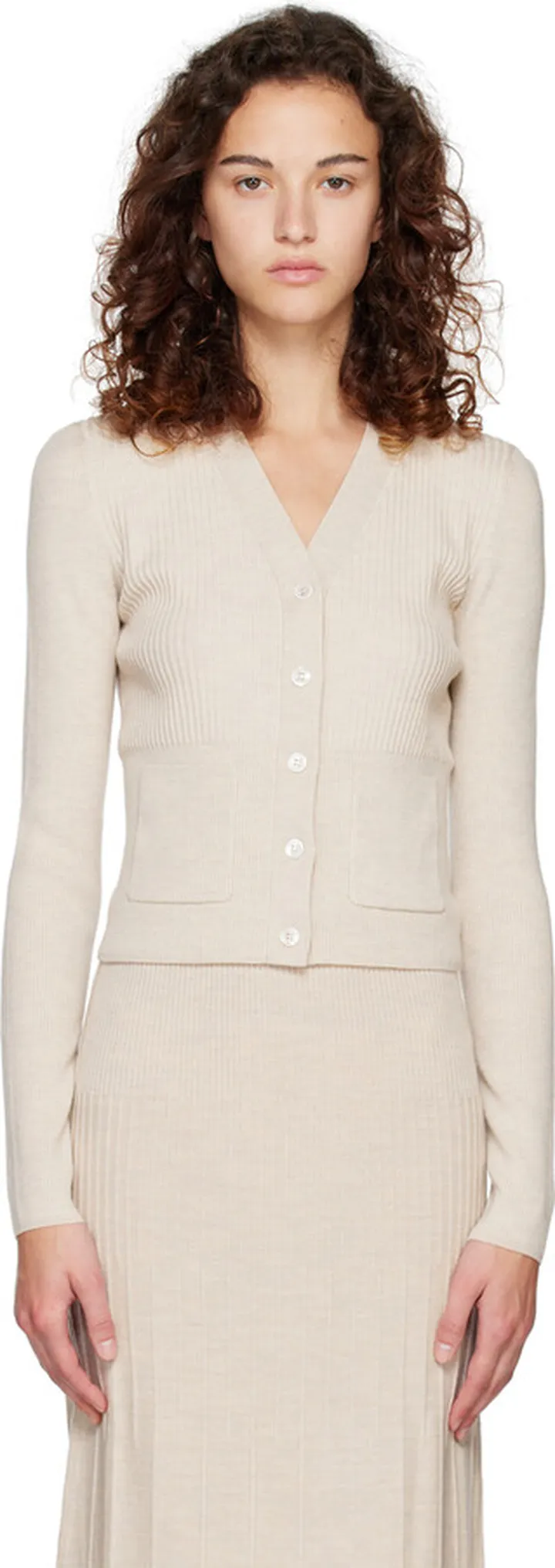 Joseph Beige Button Cardigan