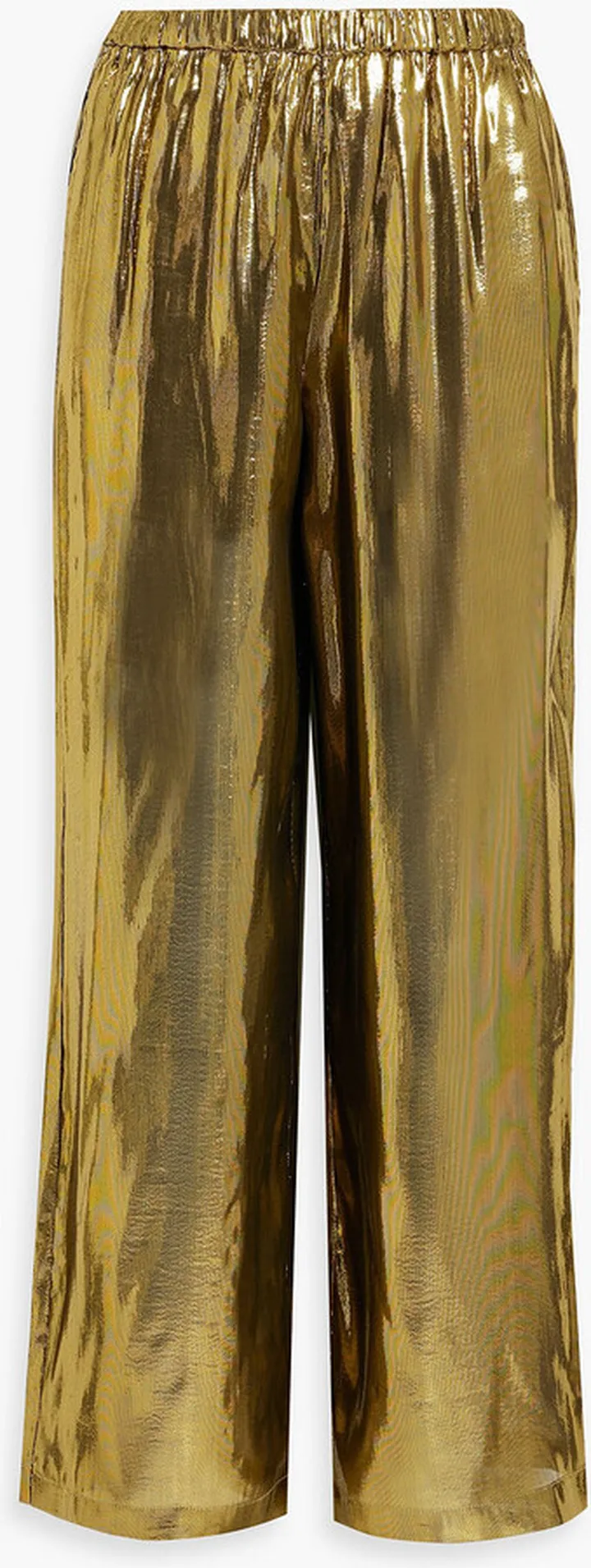 Odette silk-blend lamé wide-leg pants