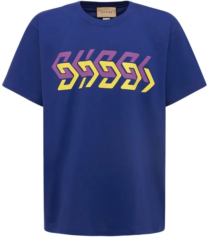 Mirror print oversize cotton t-shirt