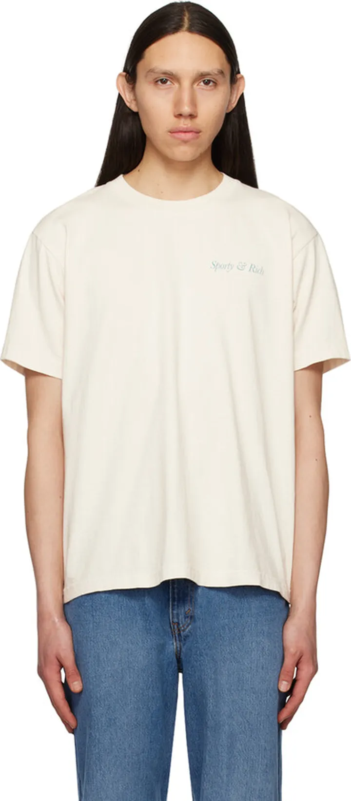 Sporty & Rich Beige Printed T-Shirt