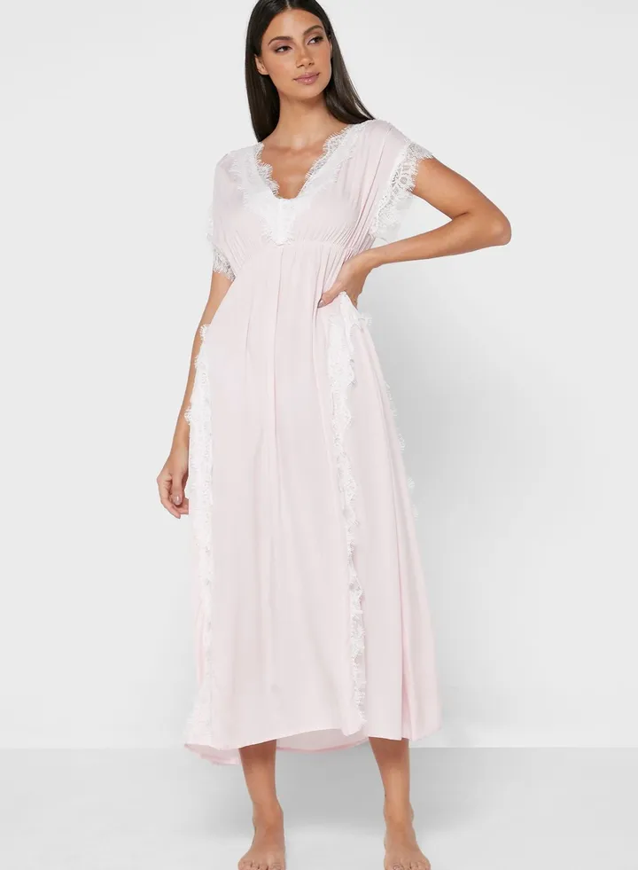 Lace Trim Night Dress