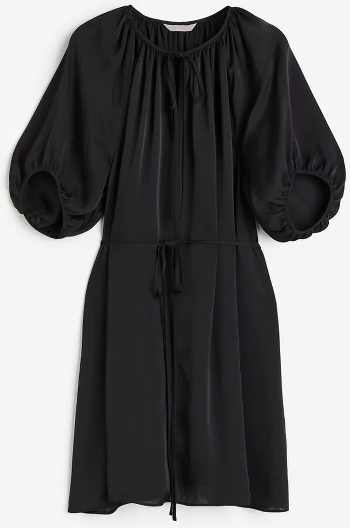 Tie-detail Satin Dress