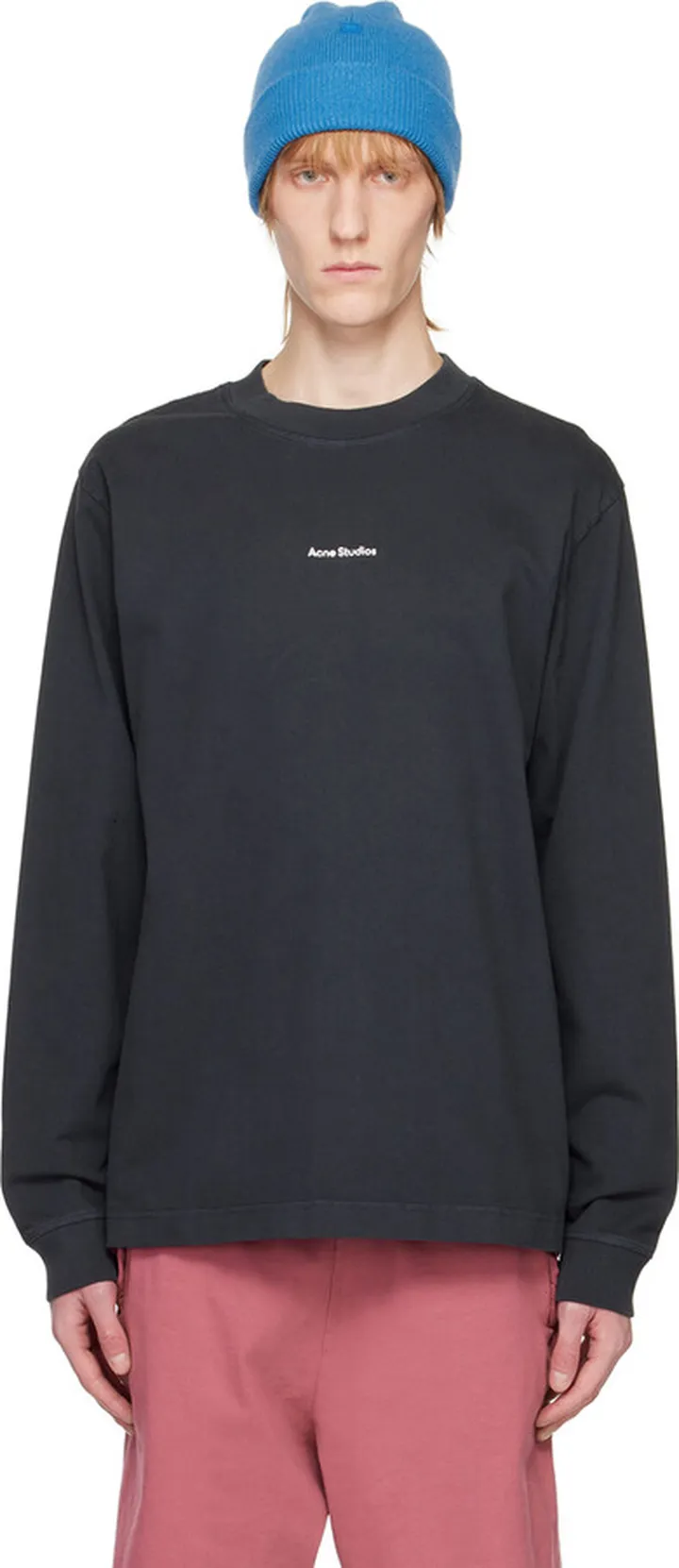 Acne Studios Black Printed Long Sleeve T-Shirt