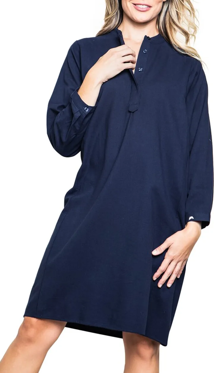 Grace Cotton Flannel Henley Nightgown