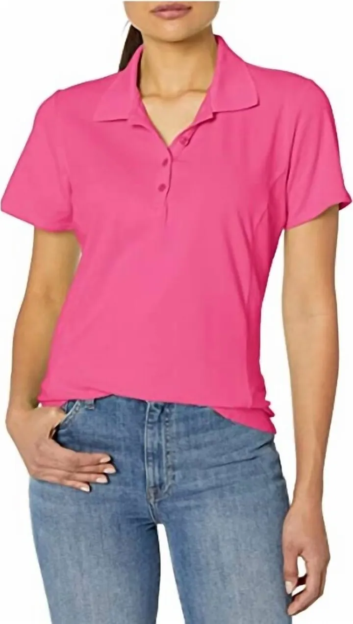 Women'S Short Sleeve Polo In Hot Pink