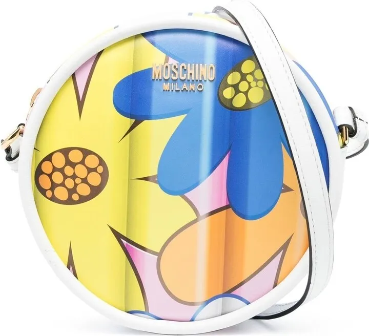 Circular Graphic-Print Crossbody Bag