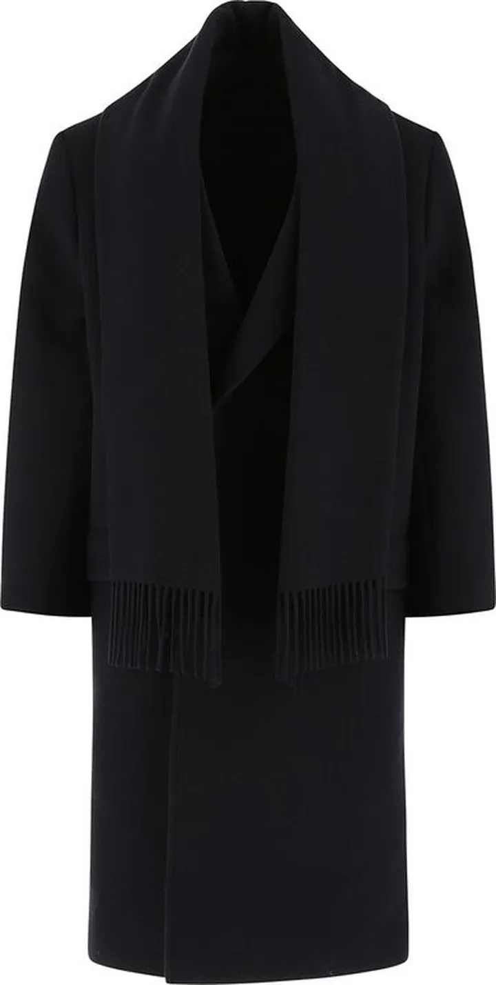 Balenciaga Scarf-Detail Single-Breasted Coat