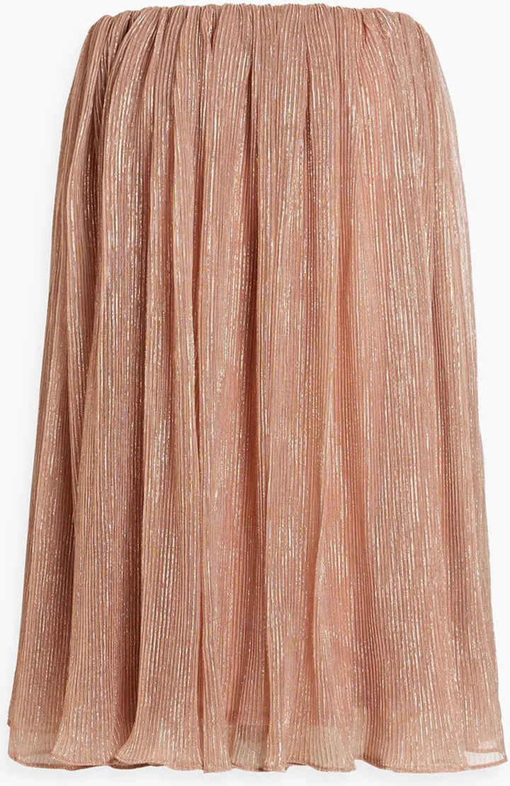 Josie strapless metallic plissé-tulle mini dress