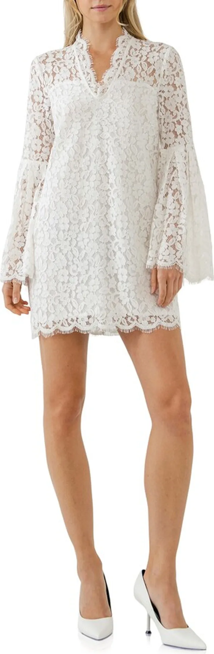 Long Sleeve Floral Lace Minidress