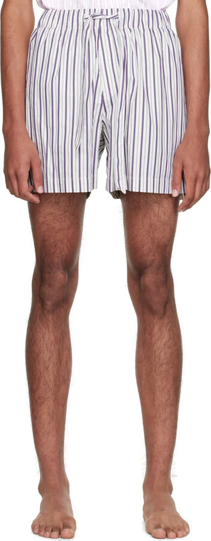 Tekla Purple Stripe Pyjama Shorts