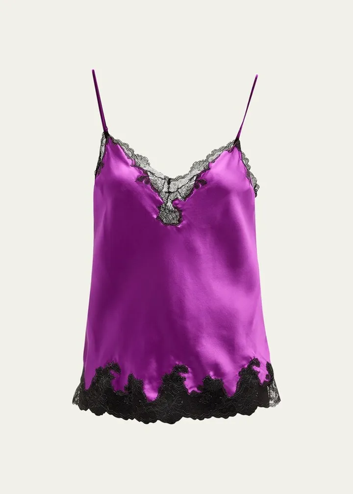 Lolita Lace-Trim Silk Camisole