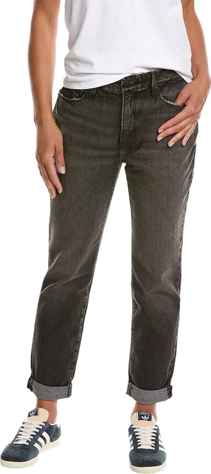 Good American Girl Black High Pegged Straight Jean