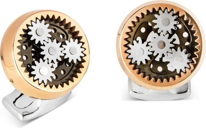 Deakin & Francis - Deakin & Francis Sun & Planet Gear Cufflinks – Rose Gold Finish